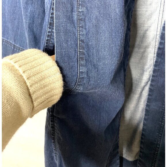 Eileen Fisher Organic Stretch Cotton Denim Jacket Cardigan Boho Women's Size M - Picture 5 of 8